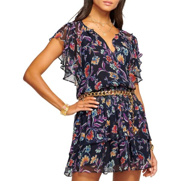 Adrianna Papell Womens Short Printed Mini Dress