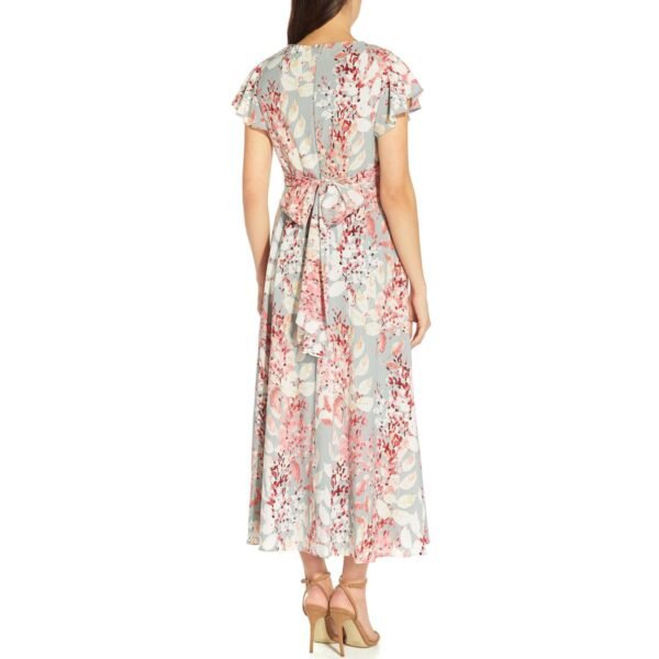 Adrianna Papell Womens Floral Belted Midi Dress - Image 2