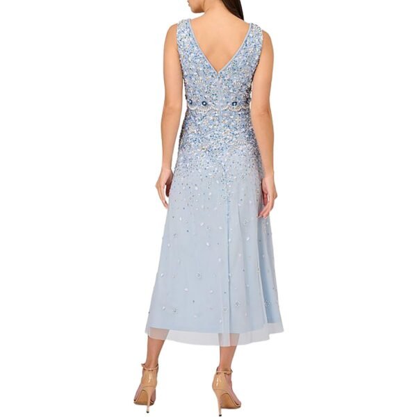 Adrianna Papell Womens Mesh Embellished Midi Dress - Image 2