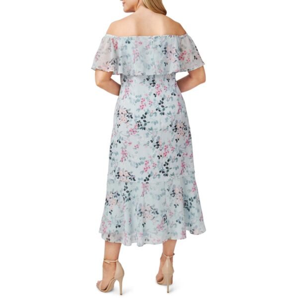 Adrianna Papell Womens Floral Printed Calf Midi Dress - Image 2