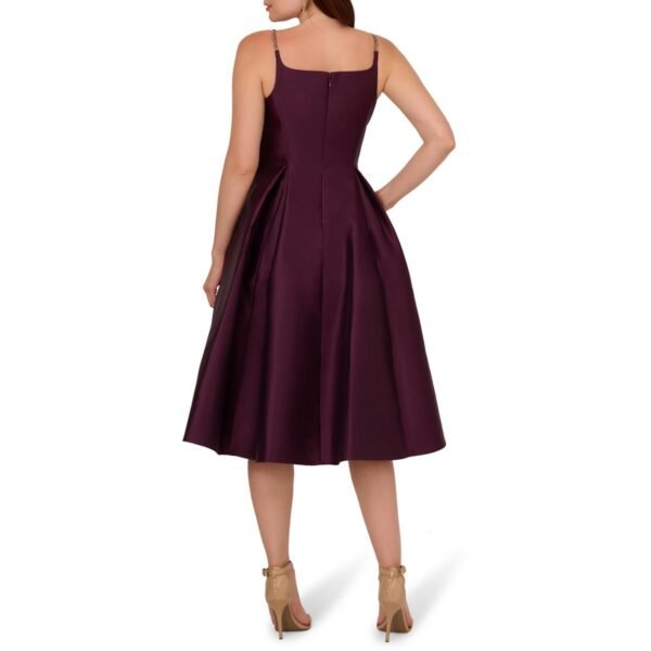 Adrianna Papell Womens Embellished Mikado Midi Dress - Image 3