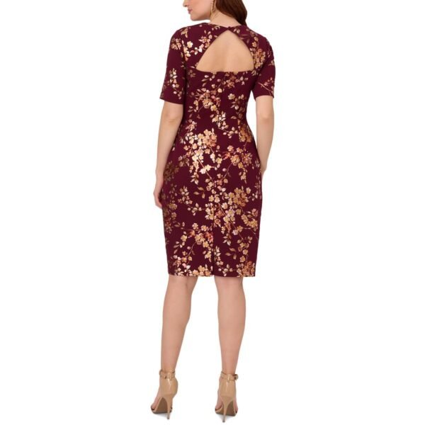 Adrianna Papell Womens Ruffled Printed Midi Dress - Image 4