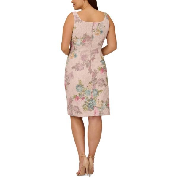 Adrianna Papell Womens Textured Sleeveless Midi Dress - Image 2