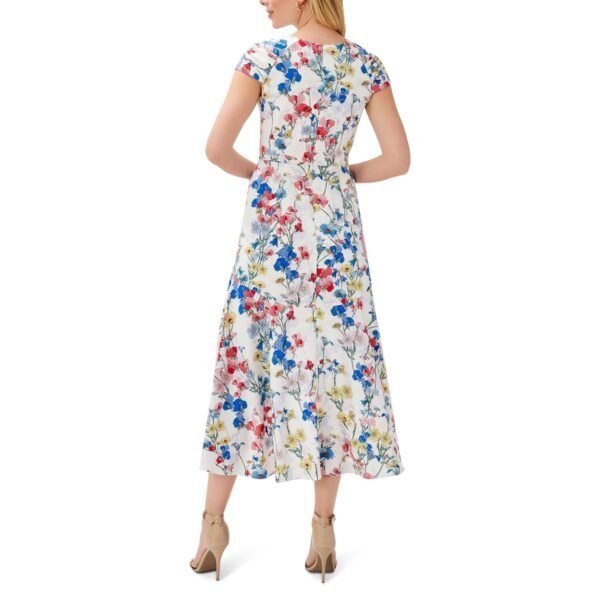Adrianna Papell Womens Sweetheart Neck Floral Print Midi Dress - Image 2