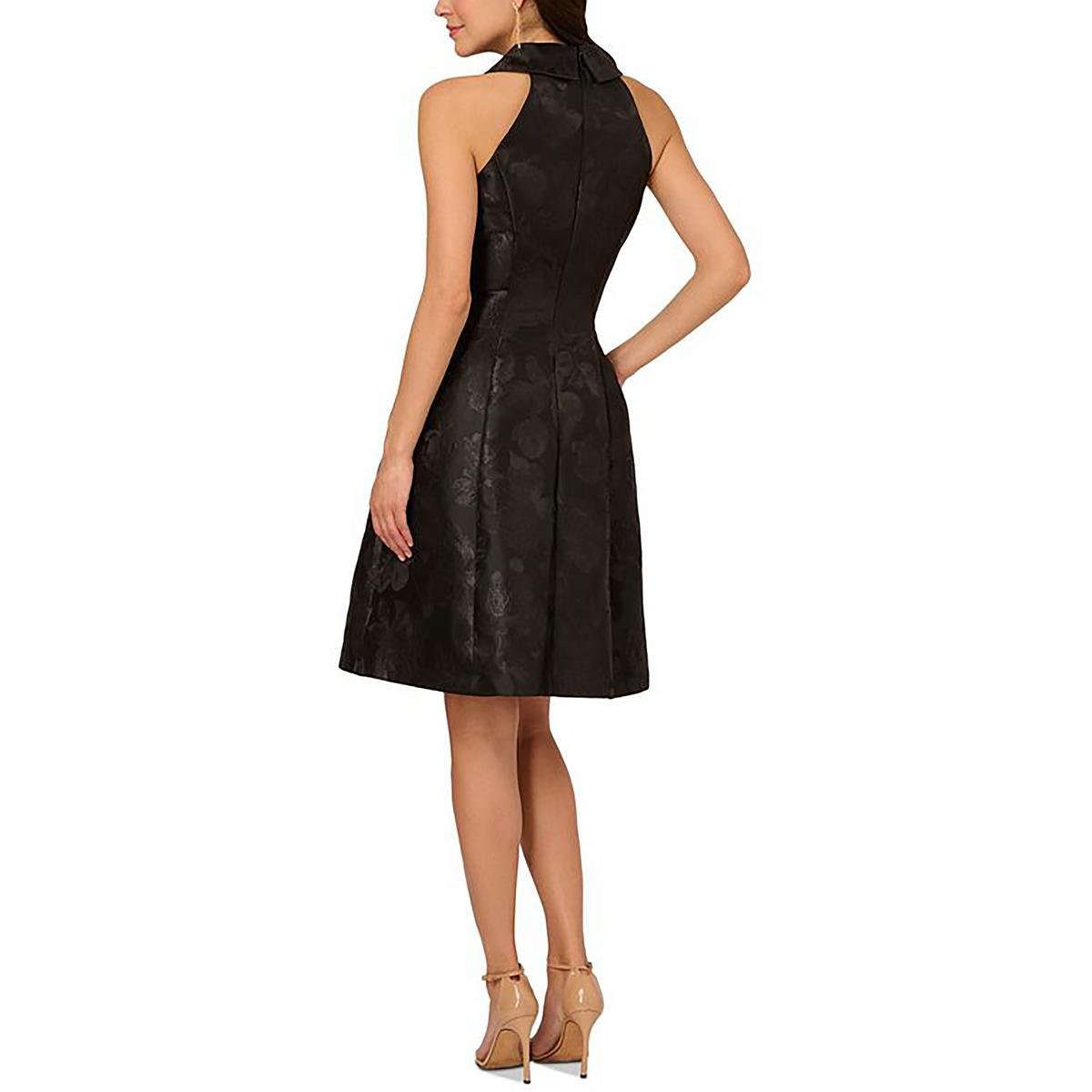 Adrianna Papell Womens Metallic Surplice Neck Midi Dress - Image 2