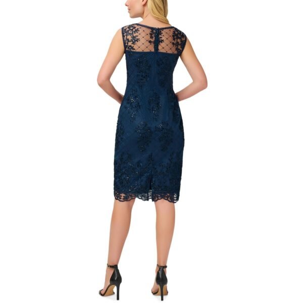 Adrianna Papell Womens Embroidered Evening Wear Midi Dress - Image 2