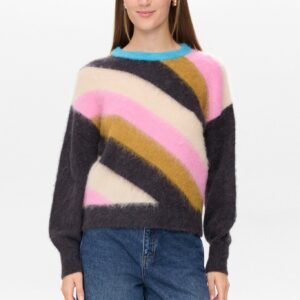 NUSURI MULTI STRIPE PULLOVER  - Obsidian